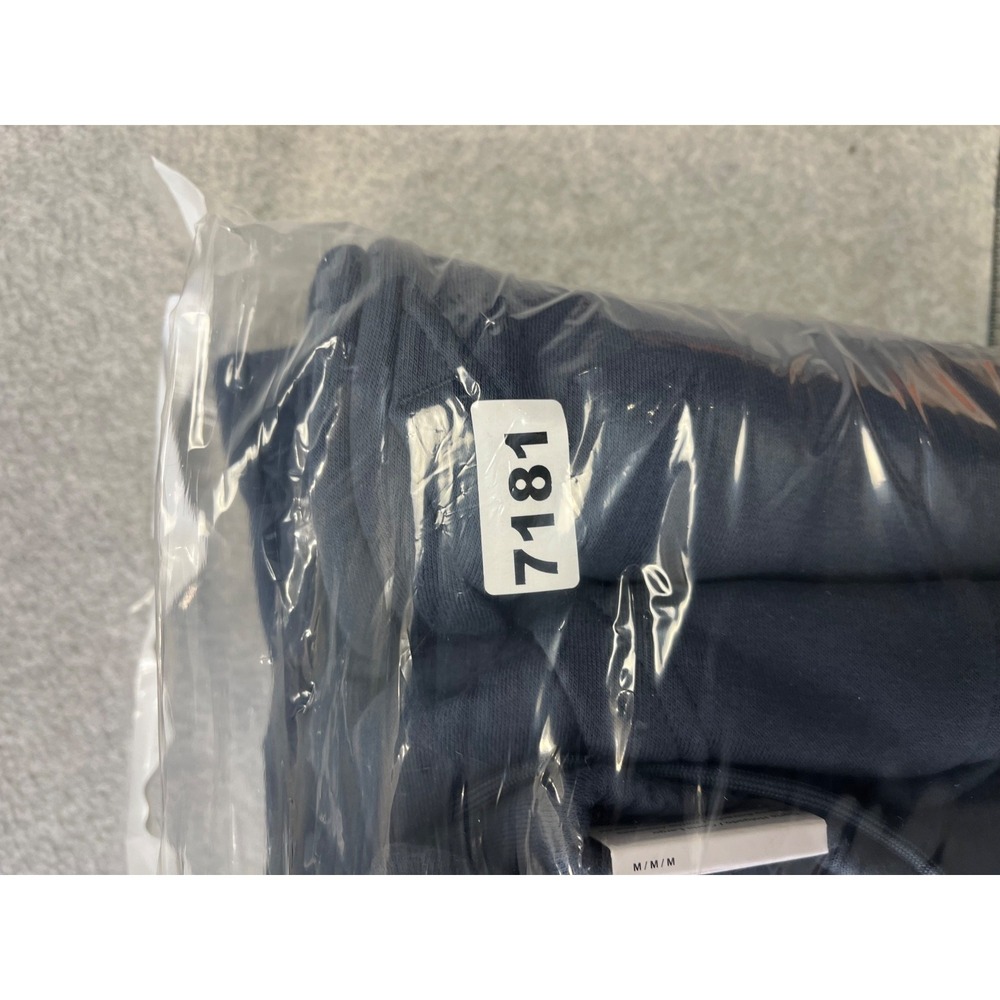 Nike Sportswear Fleece Sweatpants Mens M Blue Swoosh Box Graphic Open Hem Relaxe - Picture 15 of 15